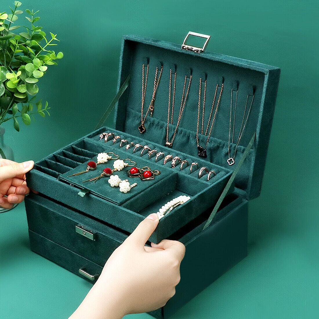 Large Jewelry Organizer Box – Elegant Storage Case