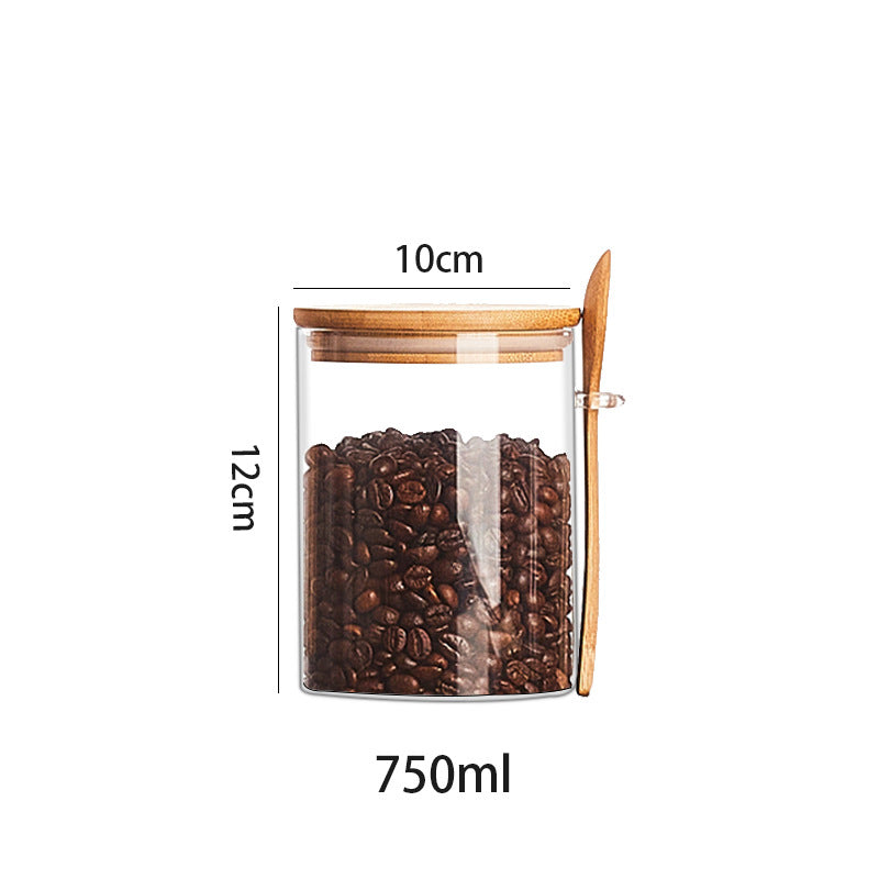 Glass Storage Jars with Wooden Lid – Kitchen Organization Set