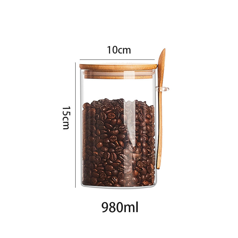 Glass Storage Jars with Wooden Lid – Kitchen Organization Set