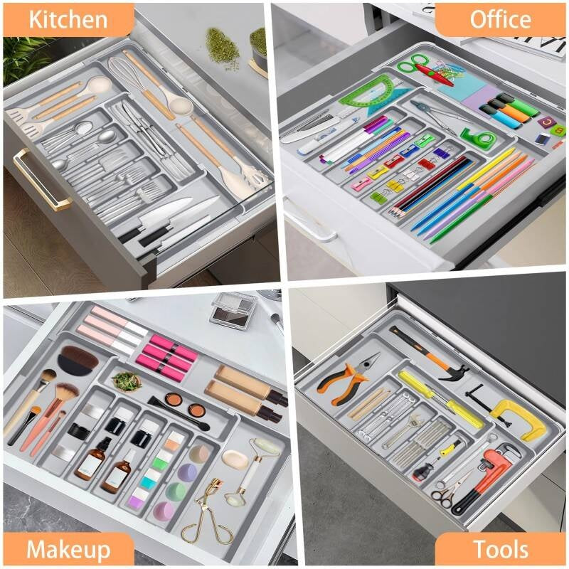 Adjustable Kitchen Drawer Organizer - Expandable Storage Tray