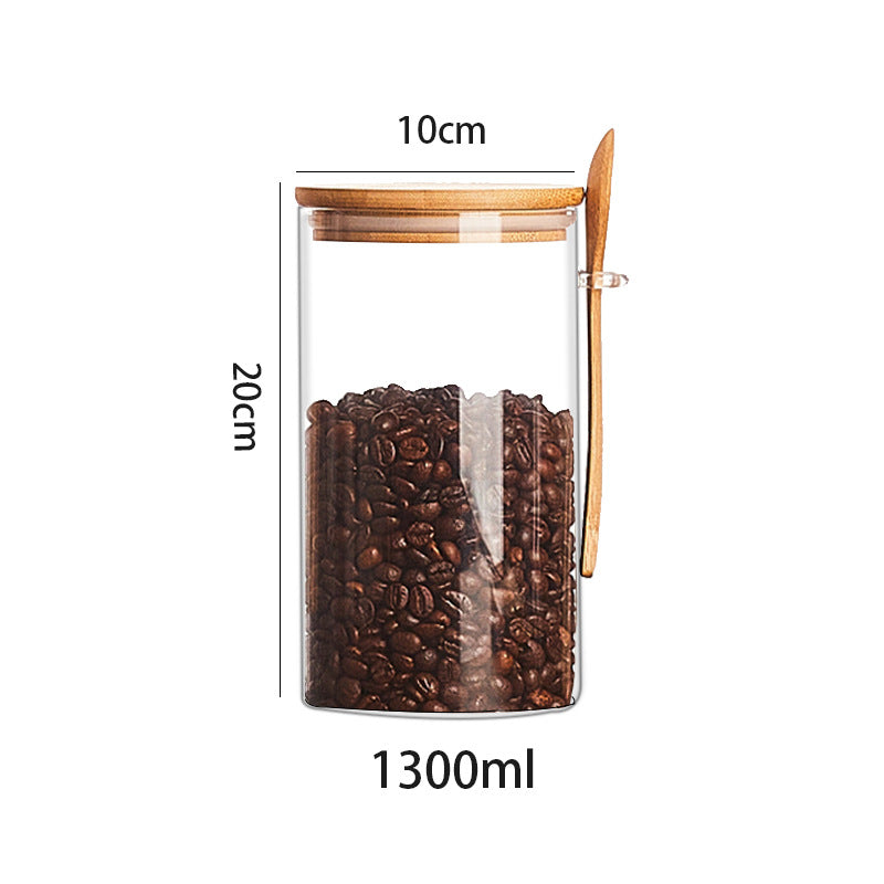 Glass Storage Jars with Wooden Lid – Kitchen Organization Set